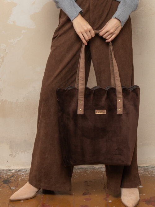 Torba welurowa muffin deep brown