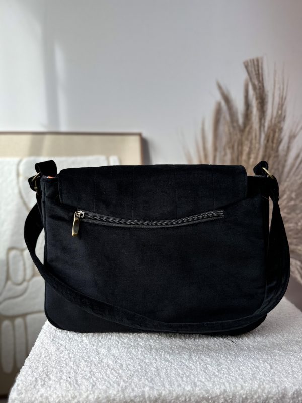 Torebka welurowa cloud czarna