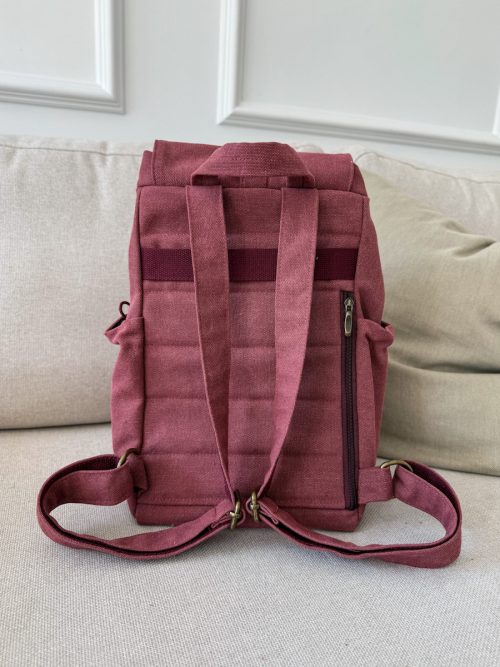 Plecak z canvy bawełnianej w kolorze bordowym