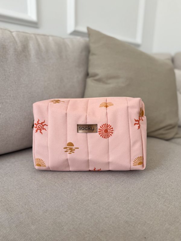 Kosmetyczka pikowana sunset pink