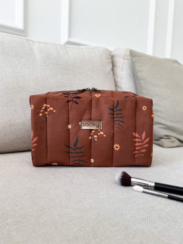 Kosmetyczka pikowana bursztyn