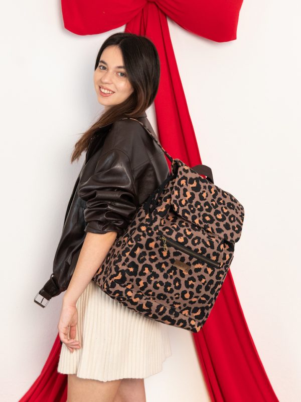 Plecak welurowy lucky panterka2 Plecak welurowy lucky panterka (Różne rozmiary)