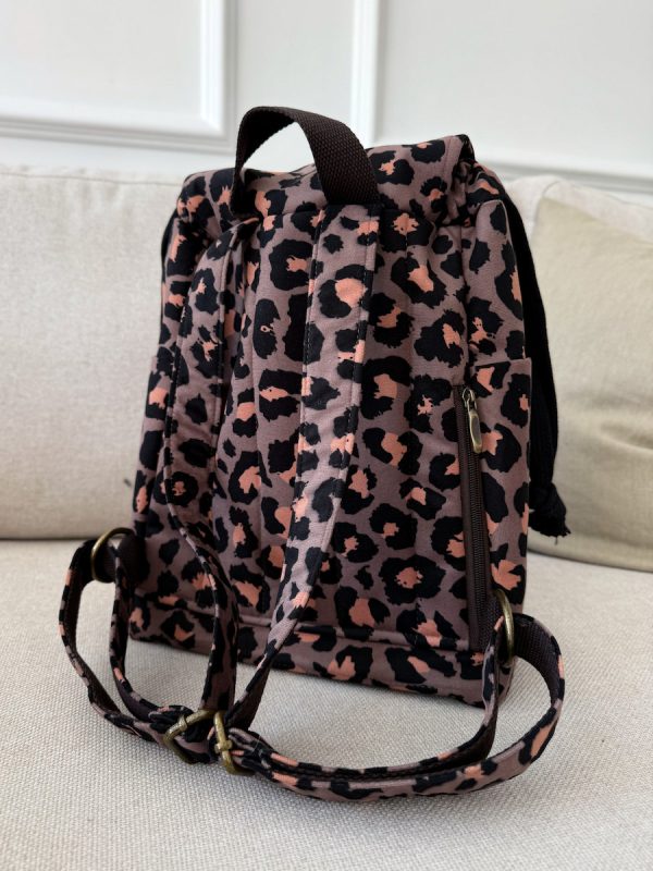 Plecak welurowy lucky panterka2 Plecak welurowy lucky panterka (Różne rozmiary)