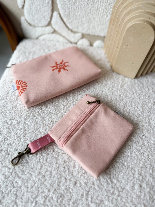 Welurowe etui na słuchawki sunset pink