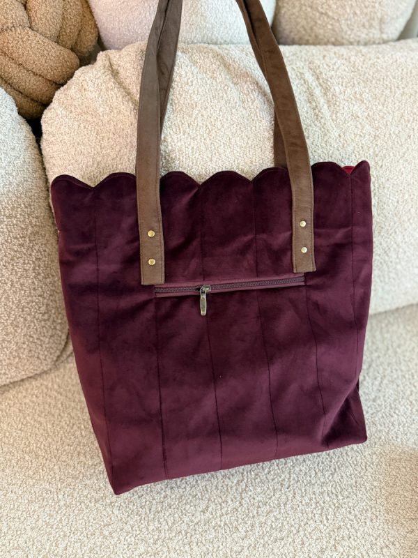 Torba welurowa muffin wino