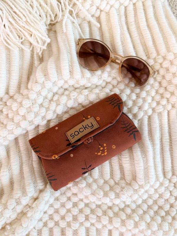 Portfel welurowy margaretka bursztyn