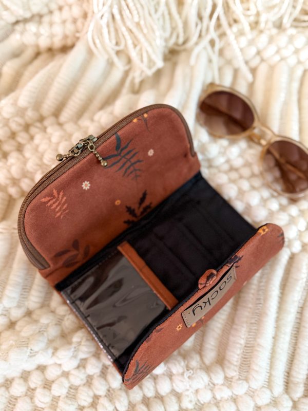 Portfel welurowy bursztyn