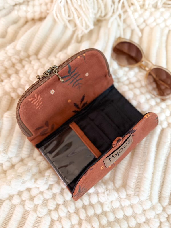 Portfel welurowy bursztyn