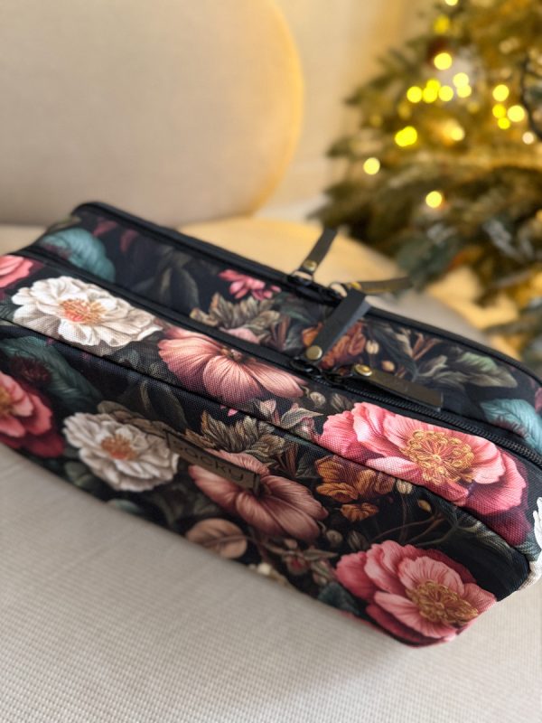 Wodoodporna kosmetyczka kompass dark peony