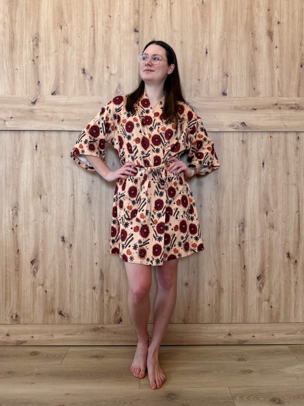 Kimonowy szlafrok bawełniany napar