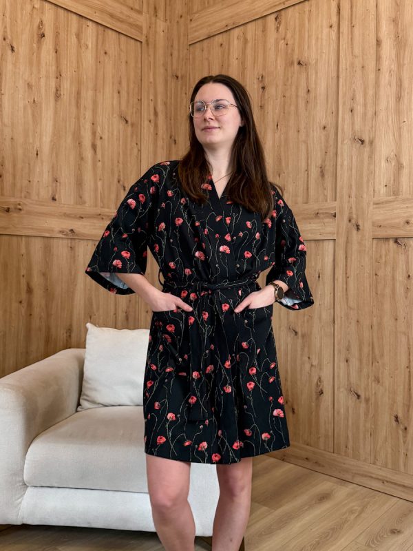 Kimonowy szlafrok bawełniany romantica