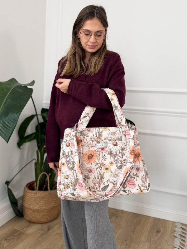 Wodoodporna torba mommy rumianek