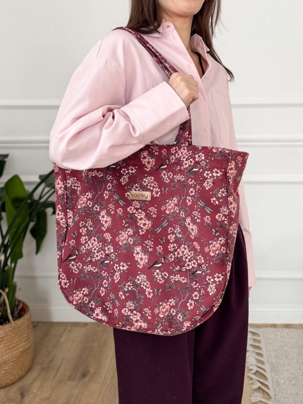 Welurowa tote bag sakura