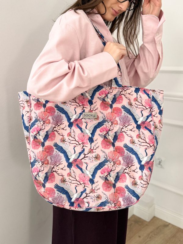 Welurowa tote bag japandi