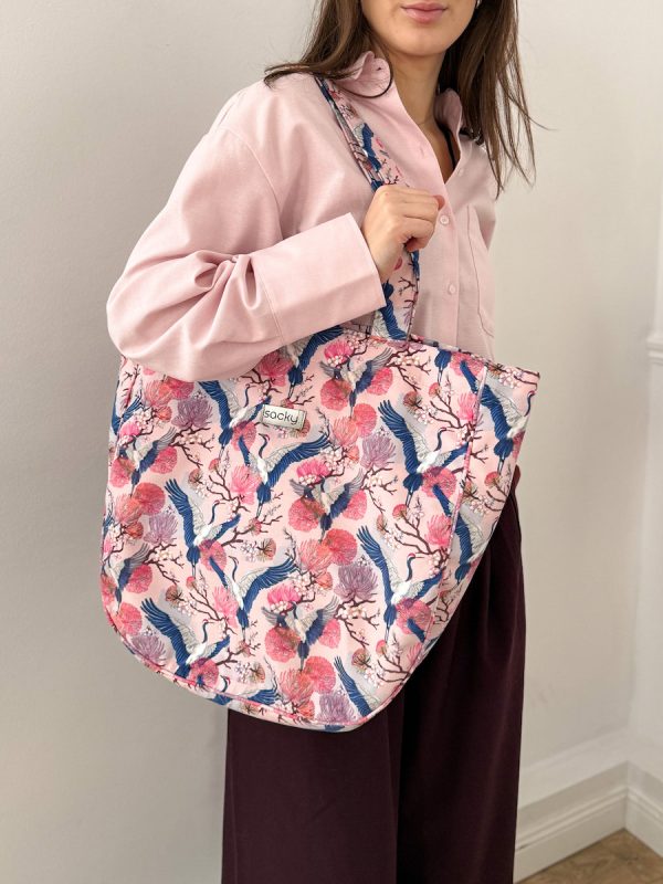 Welurowa tote bag japandi