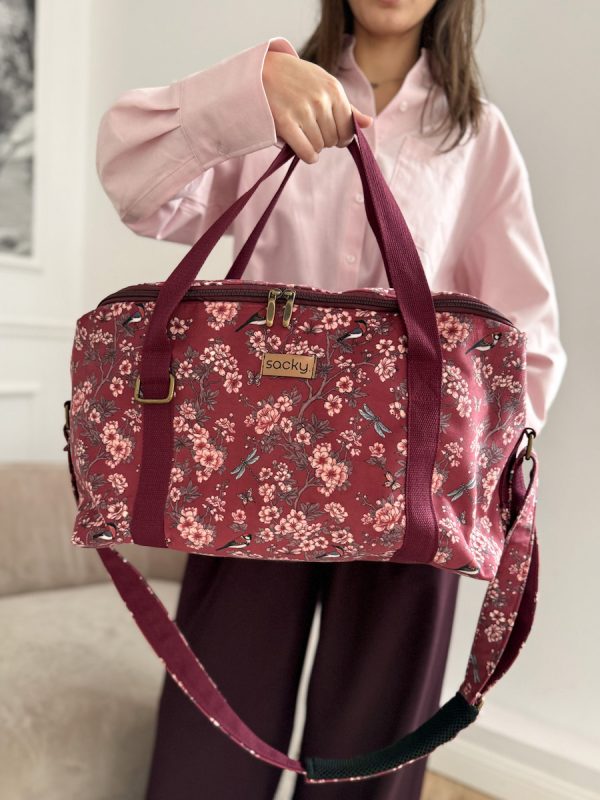 Torba welurowa podróżna sakura