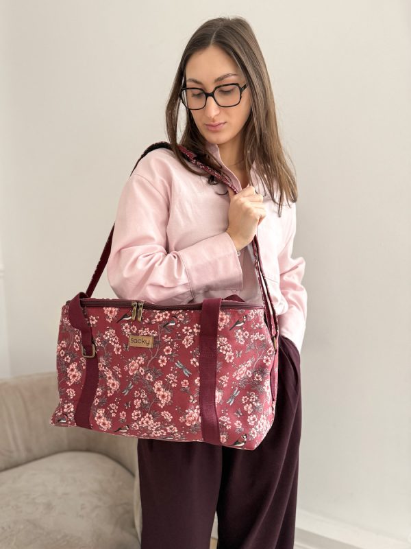 Torba welurowa podróżna sakura