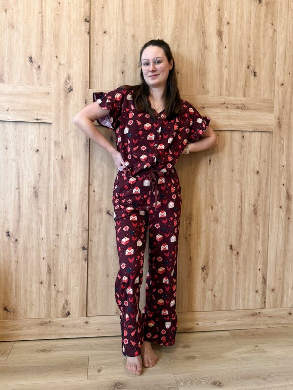 Długie spodnie od piżamy walentynka