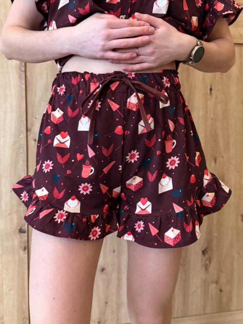 Spodenki bawełniane od piżamy walentynka