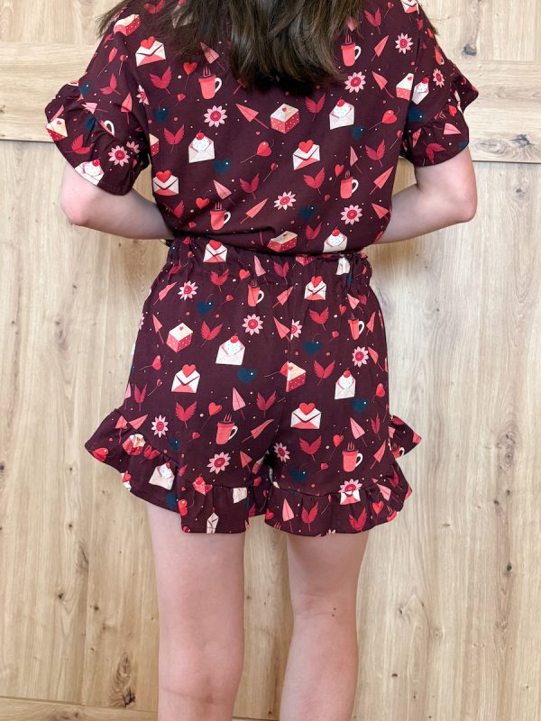 Spodenki bawełniane od piżamy walentynka