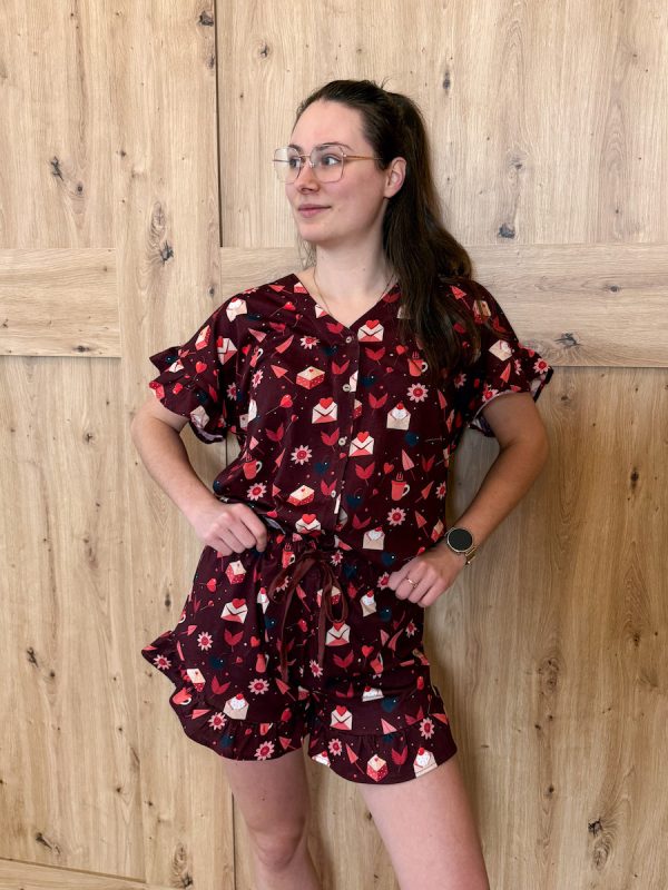 Spodenki bawełniane od piżamy walentynka