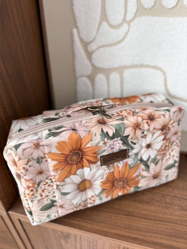 Kosmetyczka pikowana ochra