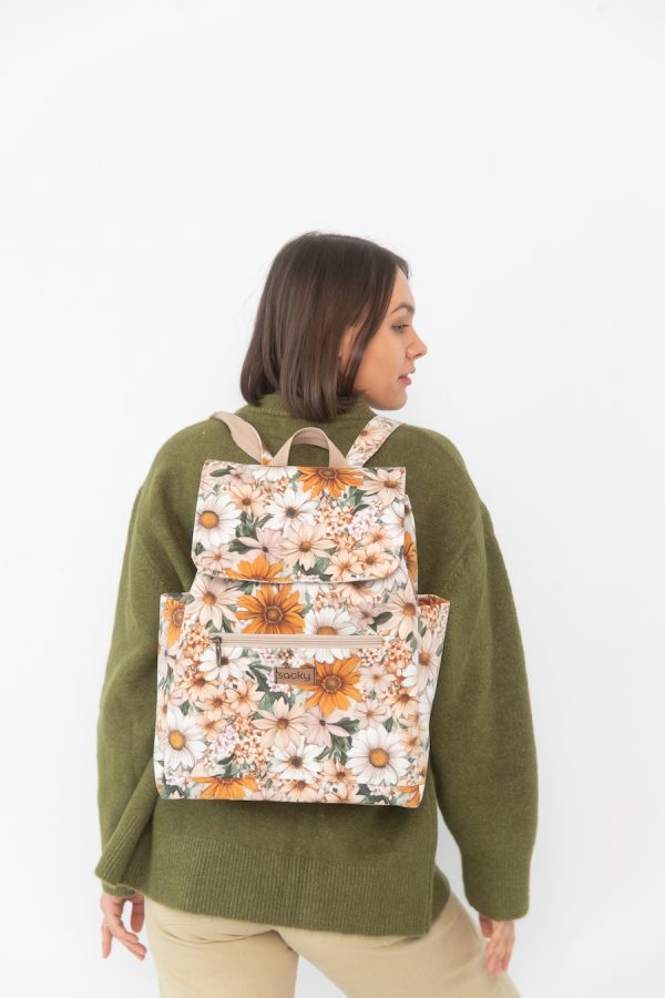 Plecak welurowy lucky ochra maxi