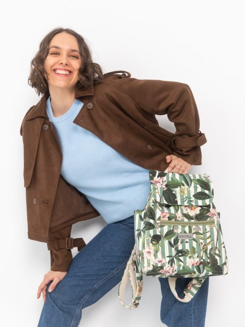 Plecak welurowy lucky verde standard