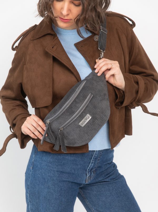 Sztruksowa nerka fall szara Sztruksowa nerka fall szara