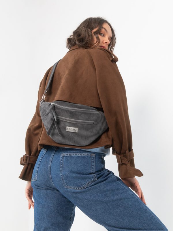 Sztruksowa nerka fall szara Sztruksowa nerka fall szara