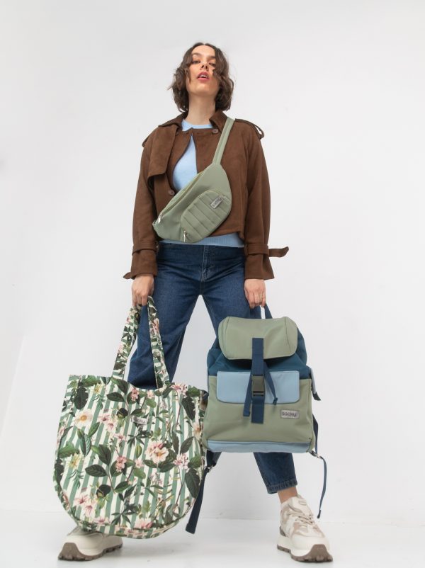 Welurowa tote bag verde