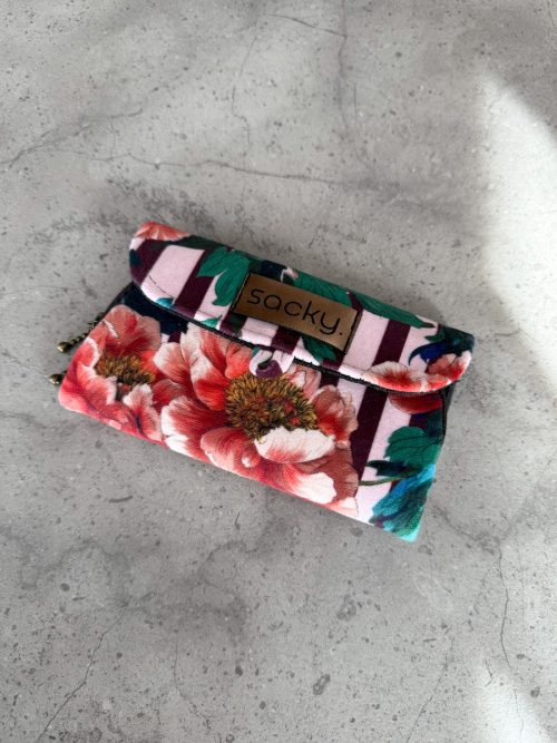 Portfel welurowy karmin