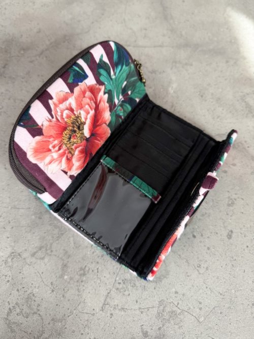 Portfel welurowy karmin