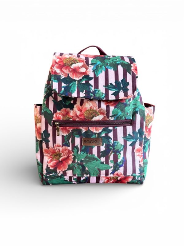 Plecak welurowy lucky karmin