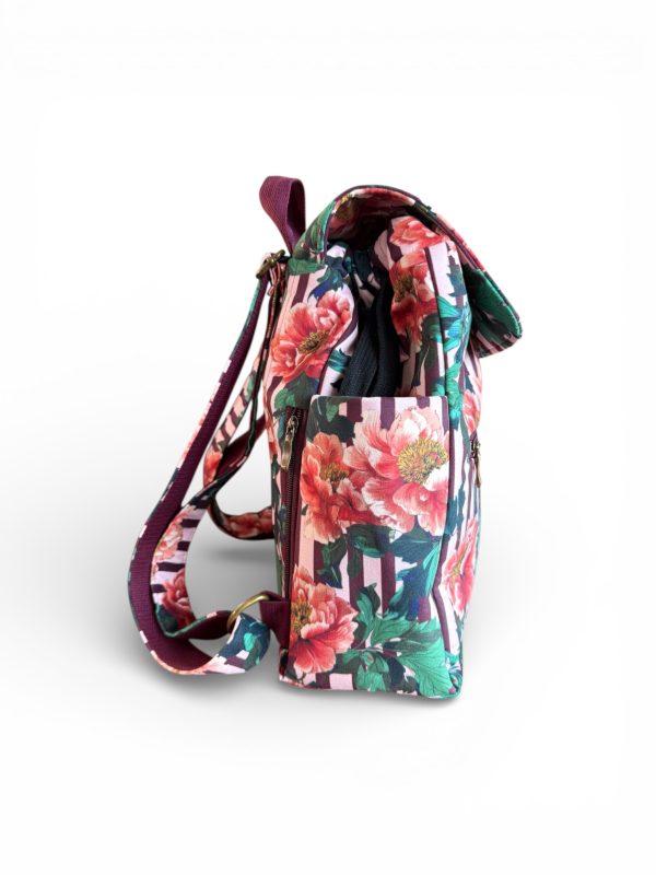 Plecak welurowy lucky karmin (Różne rozmiary)