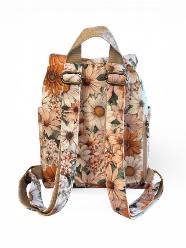 Plecak welurowy lucky ochra tył