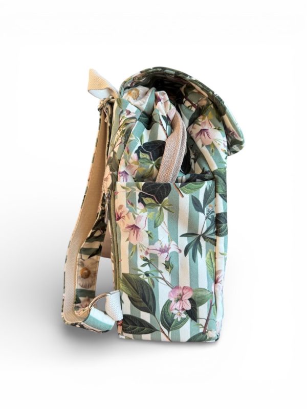 Plecak welurowy lucky verde bok plecaka