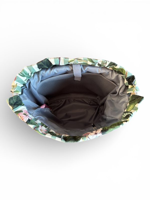 Plecak welurowy lucky verde środek plecaka