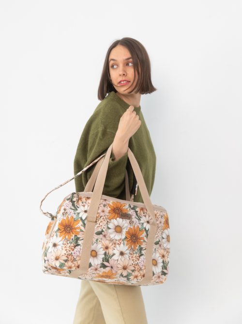 Torba welurowa podróżna ochra