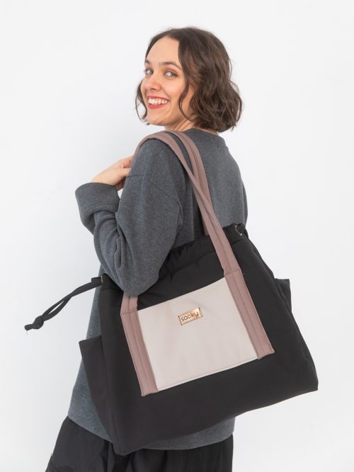 Torba jogger pudrowy czarna