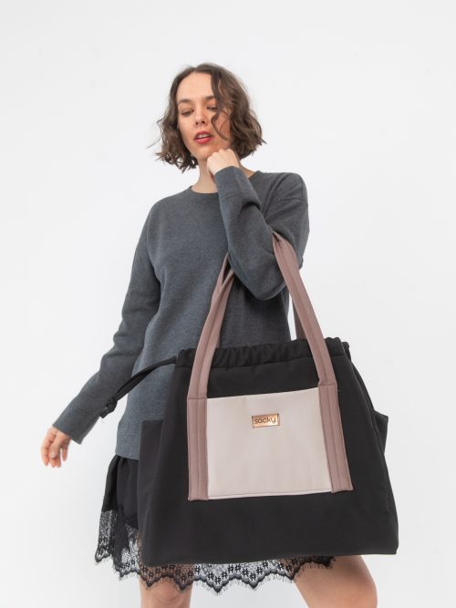 Torba jogger pudrowy czarna