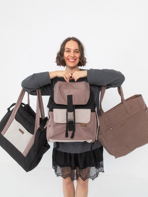 Torba jogger pudrowy czarna